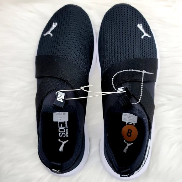 PUMA PROWL SLIP ON SNEAKERS BLACK AND WHITE - Picture 11 of 16